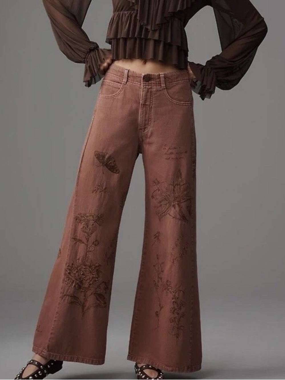 NWOT Pilcro Adi Regenerative Flare Jeans in Rust